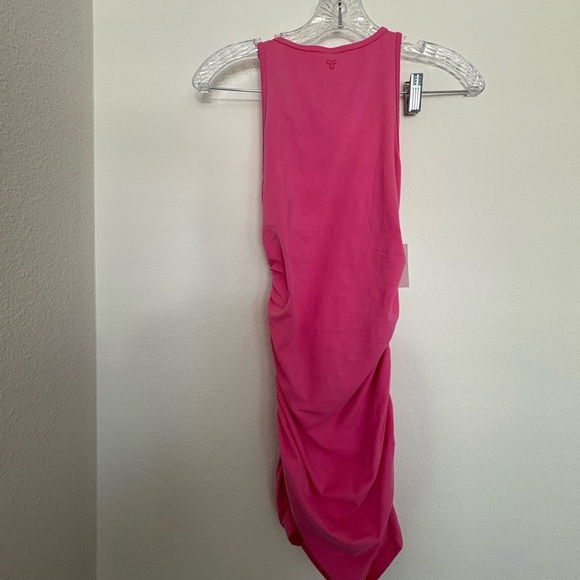 TNA  Ruched Mini Dress chill Malibu cosmo pink nwt size xs - Picture 7 of 8